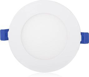 img 1 attached to 🔆 Maxxima 4 Inch LED Downlight, Slim Round Dimmable Flat Panel Light Fixture, Recessed Retrofit, 700 Lumens, Warm White 2700K, 10 Watt with Junction Box Included