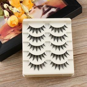 img 1 attached to 💥 DSLONG 5 Pairs False Eyelashes: Japanese Style Thick Eyelash Extensions for Elegant Cosplay Makeup