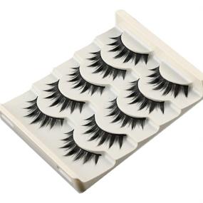 img 4 attached to 💥 DSLONG 5 Pairs False Eyelashes: Japanese Style Thick Eyelash Extensions for Elegant Cosplay Makeup