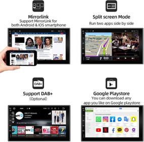 img 1 attached to 🚗 YUNTX Android 10 Double 2 Din Car Stereo Head Unit - 7 inch Bluetooth Car Navigation Radio with Free Rear Camera, GPS, DAB+, Steering Wheel Control, 4G, Mirrorlink, SD, USB, WiFi, OBD2