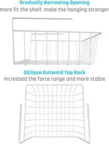 img 1 attached to 📦 iSPECLE 4 Pack Under Shelf Baskets - Under Cabinet Storage Wire Baskets for Kitchen Pantry Desk - Easy to Install, White - Home Organization Solution