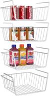 📦 ispecle 4 pack under shelf baskets - under cabinet storage wire baskets for kitchen pantry desk - easy to install, white - home organization solution логотип