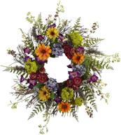 🌸 multicolored spring garden wreath with twig base - 24-inch, nearly natural logo