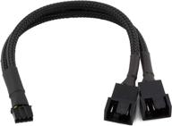 black sleeved crj dual fan splitter adapter cable for graphics cards with 4-pin pwm gpu logo