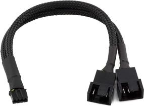 img 4 attached to Black Sleeved CRJ Dual Fan Splitter Adapter Cable for Graphics Cards with 4-Pin PWM GPU