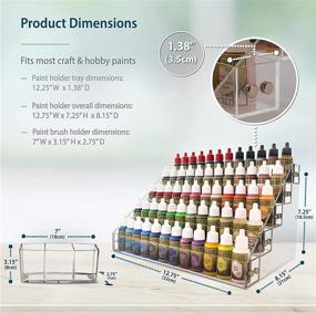img 1 attached to 🎨 Craft & Hobby Acrylic Paint Organizer & Brush Holder - No Bead Option. Ideal for Convenient Storage of 2oz Acrylic Paint Bottles, Paint Tubes, Miniature Paints & More.