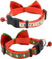 🎅 2-pack christmas santa snowman holiday xmas collar for cats and kittens with bowtie, adjustable 8"-14 logo