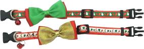 img 3 attached to 🎅 2-Pack Christmas Santa Snowman Holiday Xmas Collar for Cats and Kittens with Bowtie, Adjustable 8"-14