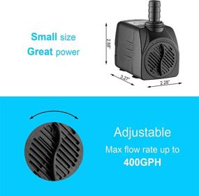 img 1 attached to 💧 Lyqily 400GPH Water Pump: Ultra Quiet Submersible Pump for Fountains, Aquariums, Ponds, and Hydroponics with 6.6ft High Lift and 5.9ft Power Cord