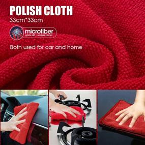 img 1 attached to 🧺 25Pcs - 5 Varieties of Multipurpose Microfiber Cleaning Cloths/Towels for Household and Car, 5 Color Options - 13.2"x13.2