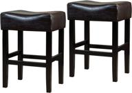 🪑 2-piece set of brown leather backless counterstools by christopher knight home: portman series логотип