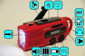 img 4 attached to 📻 Stay Prepared with the topAlert MD-019: Emergency AM/FM/WB/NOAA Alert LCD Solar Hand Crank Weather Alert Radio