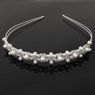 exquisite crystal and faux pearl tiara headband for honbay wedding supplies: perfect for brides, bridesmaids, and flower girls logo