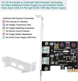 img 3 attached to 💻 FebSmart 2 Ports USB 3.0 PCIe Expansion Card for Windows Server, XP, Vista, 7, 8, 8.1, 10 PCs - Super Fast 5Gbps Data Transfer - Built-in Self-Powered Technology - No Additional Power Supply Required (FS-U2-Pro)