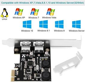 img 1 attached to 💻 FebSmart 2 Ports USB 3.0 PCIe Expansion Card for Windows Server, XP, Vista, 7, 8, 8.1, 10 PCs - Super Fast 5Gbps Data Transfer - Built-in Self-Powered Technology - No Additional Power Supply Required (FS-U2-Pro)