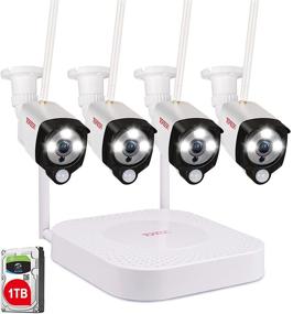 img 4 attached to 📷 [Wireless & 2 Way Audio & Expandable] Tonton Security Camera System - 8CH 5MP NVR Recorder with 1TB HDD and 4PCS 3MP Outdoor Bullet Wireless IP Cameras equipped with PIR Sensor, Floodlight, Plug and Play (White)