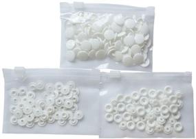 img 2 attached to 👗 Glossy White-B3 Sew On Plastic Snap Fasteners - Size 20, 200Sets - T5 Round - Perfect for Clothing