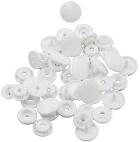 img 4 attached to 👗 Glossy White-B3 Sew On Plastic Snap Fasteners - Size 20, 200Sets - T5 Round - Perfect for Clothing