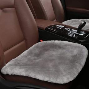 img 3 attached to Minisoo Non-Slip Soft Luxurious Faux Sheepskin Fur Seat Cushion Winter Warm Car Interior Wool Car Seat Cover Pad Mat Universal Fit Auto Interior Accessories