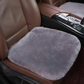 img 4 attached to Minisoo Non-Slip Soft Luxurious Faux Sheepskin Fur Seat Cushion Winter Warm Car Interior Wool Car Seat Cover Pad Mat Universal Fit Auto Interior Accessories