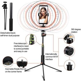 img 2 attached to 📸 Enhance Your Selfies with EEEKit 10" Selfie Ring Light: Dimmable LED Beauty Ringlight with Tripod Stand & Phone Holder