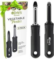 🥕 olive's kitchen vegetable peeler set – ergonomic grip swivel blades - stainless steel fruit and vegetable peeler set (2 pack) logo