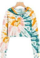 imily bela tie-dye hooded crop top for girls - long sleeve cute sweatshirt hoodie logo