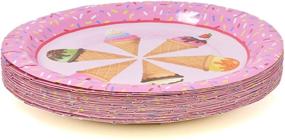 img 3 attached to 🍦 Ice Cream Party Supplies Set - Includes 24 9-Inch Paper Plates, 24 7-Inch Plates, 24 9 Oz Cups, 50 Lunch Napkins - Perfect for Kid's Birthday, Sweet Sundae Cone Dessert, Sprinkles, Ices, Summer Theme - Disposable