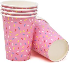 img 1 attached to 🍦 Ice Cream Party Supplies Set - Includes 24 9-Inch Paper Plates, 24 7-Inch Plates, 24 9 Oz Cups, 50 Lunch Napkins - Perfect for Kid's Birthday, Sweet Sundae Cone Dessert, Sprinkles, Ices, Summer Theme - Disposable