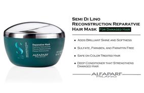 img 1 attached to 🛡️ Alfaparf Milano Semi Di Lino Reconstruction Mask: Sulfate-Free, Color-Safe, Paraben & Paraffin Free - Professional Salon Quality for Damaged Hair