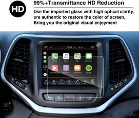img 3 attached to 📱 YEE PIN защитная пленка для сенсорного экрана центрального управления Uconnect Grand Cherokee 2014-2018 - защитное стекло для дисплея автомобильной навигации размером 8,4 дюйма, 9H антицарапающая