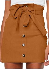 img 4 attached to 👗 Meyeeka Women's Clothing and Skirts: Clubwear Button Stretch Belted
