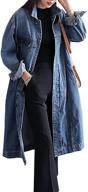 jofemuho women button jacket trench women's clothing for coats, jackets & vests logo