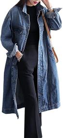 img 4 attached to Jofemuho Women Button Jacket Trench Women's Clothing for Coats, Jackets & Vests