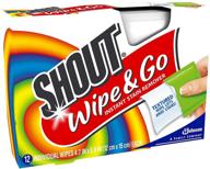 shout wipes - portable stain treater towelettes: 2-pack, 24 count, multicolor - ultimate stain removal solution on-the-go! logo