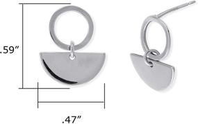 img 1 attached to 💎 Boma Jewelry: Stylish Geometric Semi Circle Earrings in Sterling Silver