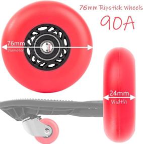 img 1 attached to 🛹 AOWESM 2 PCS RipStik Wheels 76mm Ripsurf Wheels 68mm Ripster Wheels 90A Ripstick DLX Caster Board Replacement Wheel Set with ABEC-9 Bearings