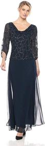 img 2 attached to J Kara Women's 👗 Beaded Dress with Three Quarter Sleeves