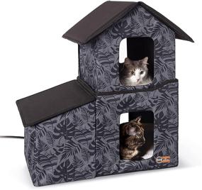 img 4 attached to 🐈 K&amp;H PET PRODUCTS Two-Story Outdoor Kitty House: Heated or Unheated with Dining Room