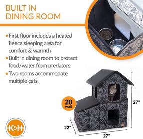 img 3 attached to 🐈 K&amp;H PET PRODUCTS Two-Story Outdoor Kitty House: Heated or Unheated with Dining Room