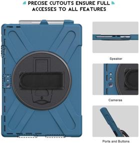 img 1 attached to 📱 ProCase Surface Pro 7/6/5/4/LTE Case - Full Body Hybrid Protective Cover with 360 Degree Rotatable Hand Strap, Shoulder Belt, Kickstand – Moroccoblue