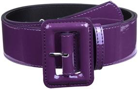 img 2 attached to Moonsix Patent Leather Grommet Buckle Women's Accessories in Belts