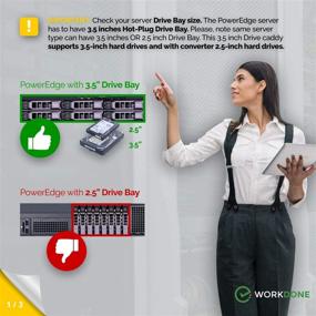 img 3 attached to 💾 WorkDone 3.5 inch Hard Drive Caddy Tray Compatible for Dell PowerEdge Servers: Effortless Installation with Adapter Bracket - Ideal Carrier for NVMe SSD, SAS, and SATA Drives