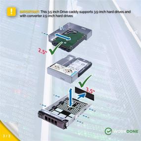 img 1 attached to 💾 WorkDone 3.5 inch Hard Drive Caddy Tray Compatible for Dell PowerEdge Servers: Effortless Installation with Adapter Bracket - Ideal Carrier for NVMe SSD, SAS, and SATA Drives