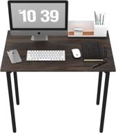 💻 adesi computer desk home office writing pc table, simple modern style, study desk, rustic brown 32 inch, laptop table, gamer, metal frame logo