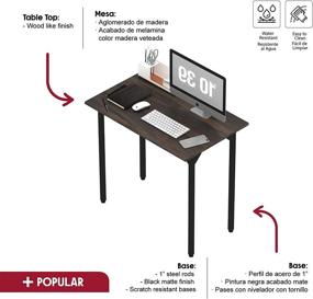 img 2 attached to 💻 Adesi Computer Desk Home Office Writing PC Table, Simple Modern Style, Study Desk, Rustic Brown 32 inch, Laptop Table, Gamer, Metal Frame