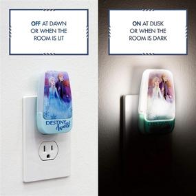 img 2 attached to 👸 Disney Frozen 45670 LED Night Light: Anna and Elsa Princess Plug-in - Perfect for Girl's Room Décor, UL-Certified, Dusk-to-Dawn Sensor, Ideal for Bedroom, Nursery, Bathroom, Kid's Playroom