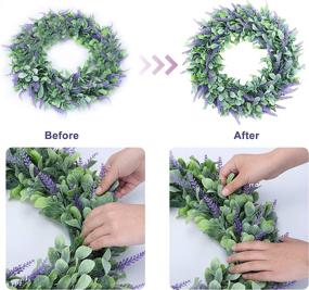 img 1 attached to Lavender FORWLANT Artificial Farmhouse Wreaths