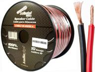 🔊 100 ft 10 gauge awg red black stranded 2-conductor speaker wire for car and home audio logo