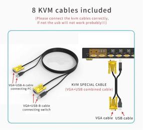 img 1 attached to 🖥️ eKL 8 Портовый VGA KVM Переключатель с 2 портами | Поддерживает беспроводную клавиатуру и мышь + Аудио USB 2.0 память | Для 8 компьютеров с дистанционным управлением